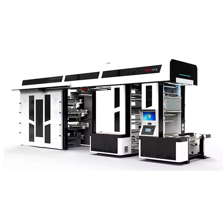 8 цветни флексографски печатни преси, персонализирани за печат на пазарски чанти