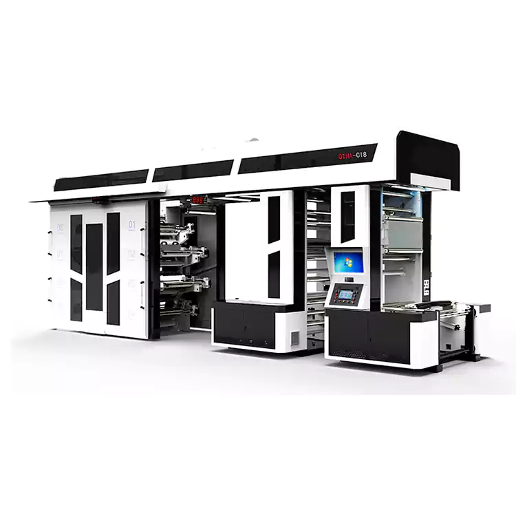 8-цветна високоскоростна флексографска машина за централно отпечатване с полусерво задвижване